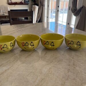 VintageLivingware Collection Dolce Vita Smiley FaceBowl Set of 4 Yellow In Love
